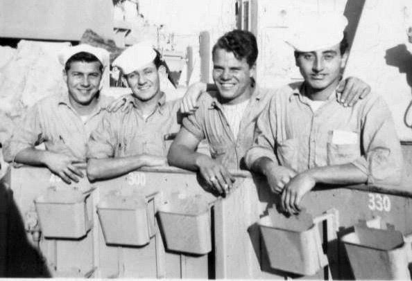 (L&rarr;R) W. Wilthew, R. O&rsquo;Neill, H. Goetz, P. Russo; 18OCT1943.