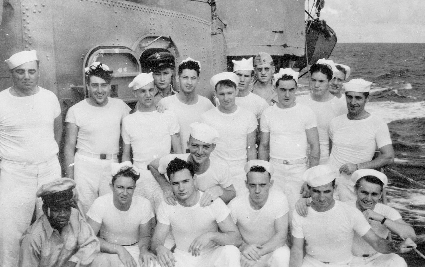 Supply Dept.<br>BACK (L&rarr;R) T. Perrin, H. Muensterman, H.Callaway, F. Thomas, H. Bonnet.<br>MIDDLE ROW (L&rarr;R) [unknown], G. Pacitti, J. Morton, M. Horkman, P. Withers, R. Pelletier, H. Bradish, [unknown].<br>FRONT ROW (L&rarr;R) J. Davis, [unknown], [unknown], S. Schriebersdorf, W. Ball, J. Crowe, J. Dalakow.