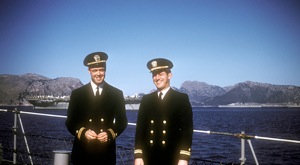 110 &ndash; Lts. (j.g.) McGovern and Edmund B. Bossart Jr. off Cannes.